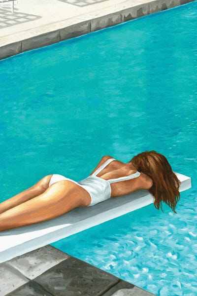 choose your size. Bikini Girl in Pool Home Decor Canvas Print